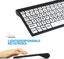 Load image into Gallery viewer, Full Size Large Print 2.4g Wireless Keyboard and Mouse with Oversized Print for Kids Visually Impaired Low Vision Individuals
