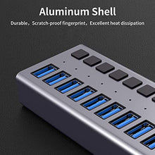 Load image into Gallery viewer, ACASIS Powered USB Hub 16 Ports USB 3.0 Data Hub with Individual On/Off Switches and 12V7.5A 90W Power Adapter USB Hub 3.0 Splitter for Laptop, PC, Computer, Mobile HDD, Flash Drive and More
