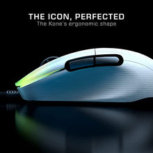 Load image into Gallery viewer, ROCCAT Kone Pro PC Gaming Mouse, Lightweight Ergonomic Design, Titan Switch Optical, AIMO RGB Lighting, Superlight Wired Computer Mouse, Titan Scroll Wheel, Bionic Shell, 19K DPI, White
