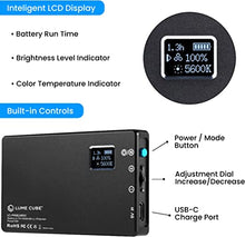 Load image into Gallery viewer, Lume Cube Bicolor Panel Mini LED Light for Professional DSLR Cameras | Adjustable Panel Mini, LCD Display | Photo and Video Lighting, Long Battery Life | Fits Sony, Nikon, Canon, Fuji, Panasonic
