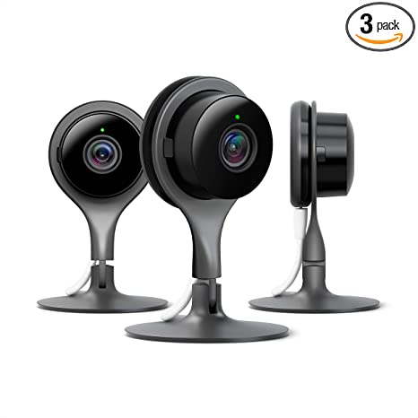 Google Nest Cam Indoor 3 Pack - Wired Indoor Camera for Home Security - Control with Your Phone and Get Mobile Alerts - Surveillance Camera with 24/7 Live Video and Night Vision