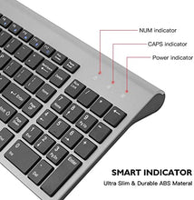 Load image into Gallery viewer, Wireless Keyboard Mouse Combo, cimetech Compact Full Size Wireless Keyboard and Mouse Set 2.4G Ultra-Thin Sleek Design for Windows, Computer, Desktop, PC , Notebook - (Grey)
