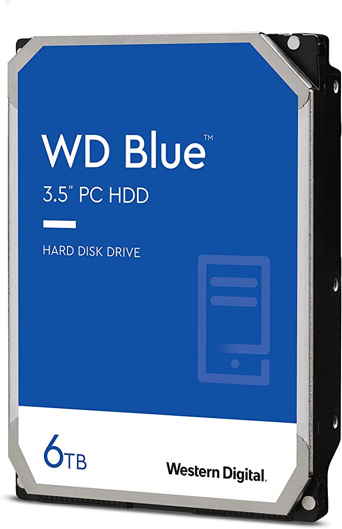 Western Digital 6TB WD Blue PC Hard Drive HDD - 5400 RPM, SATA 6 Gb/s, 256 MB Cache, 3.5