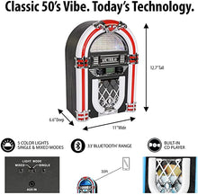 Load image into Gallery viewer, Victrola Nostalgic Wood Countertop Jukebox with Built-in Bluetooth Silver
