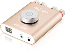 Load image into Gallery viewer, Nobsound NS-20G 200W Mini Bluetooth 5.0 Power Amplifier 2.0 Channel Wireless Receiver Hi-Fi DSP Stereo Headphone Audio Amp LED Display (Gold)
