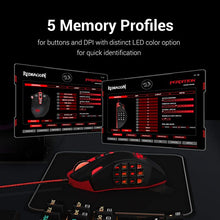 Load image into Gallery viewer, Redragon M901 Wired Gaming Mouse MMO RGB LED Backlit Mice 12400 DPI Perdition with 18 Programmable Buttons Weight Tuning for Windows PC Gaming (Black)
