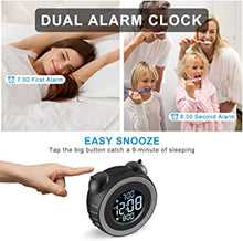 Load image into Gallery viewer, USCCE Loud Dual Alarm Clock with Bed Shaker - 0-100% Dimmer, Vibrating Alarm Clock for Heavy Sleepers or Hearing Impaired, Easy to Set, USB Charging Port, Snooze, Battery Backup
