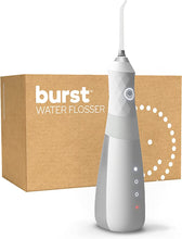 Load image into Gallery viewer, Water Flosser for Teeth, Gums &amp; Braces Care, by BURST, Water Resistant, Cordless &amp; Travel Ready, Deep Clean, Fresh Breath &amp; Healthier Smile, Refillable 110mL Tank, 3 Modes, White [Packaging May Vary]
