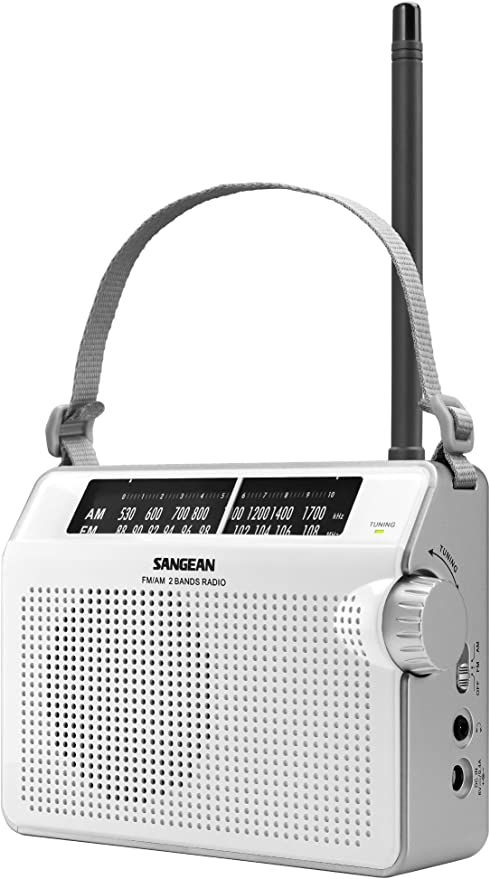 Sangean PR-D6WH AM/FM Compact Analog Portable Radio , White