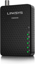 Load image into Gallery viewer, Linksys DOCSIS 3.0 8x4 Cable Modem Certified with Comcast Xfinity, Spectrum, Cox (CM3008)
