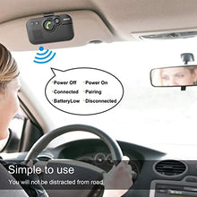 Load image into Gallery viewer, SUNITEC Handsfree Bluetooth for Cell Phone - Bluetooth 5.0 Car Speaker Motion AUTO ON Siri Google Assistant Support Voice Guidance Bluetooth Car Kit Receiver Handsfree Speakerphone with Visor Clip
