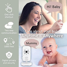 Load image into Gallery viewer, Video Baby Monitor with Digital Camera HR Screen 1000ft Range Long Life Battery Secured Wireless Privacy, 2.4GHz Wireless Technology, 2-Way Talk, Night Vision.
