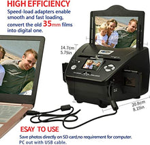 Load image into Gallery viewer, Digital Film &amp; Photo Scanner, High Resolution 16MP Film Scanner with 2.4&quot; LCD Screen, 4 in 1 Scanner Converts 35mm/135 Slides &amp; Negatives Film, Photo, Name Card for Saving to Digital Files, Black
