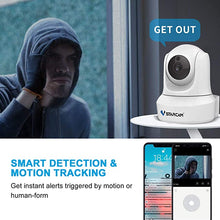 Load image into Gallery viewer, 1080P Wireless Home Security Camera ,Wi-Fi Indoor Baby/Pet/Elder PTZ Surveillance Camera with AI Human/Motion Detection,Two-Way Audio,Crying Detection,Flexible Storage,IR Night Vision-White

