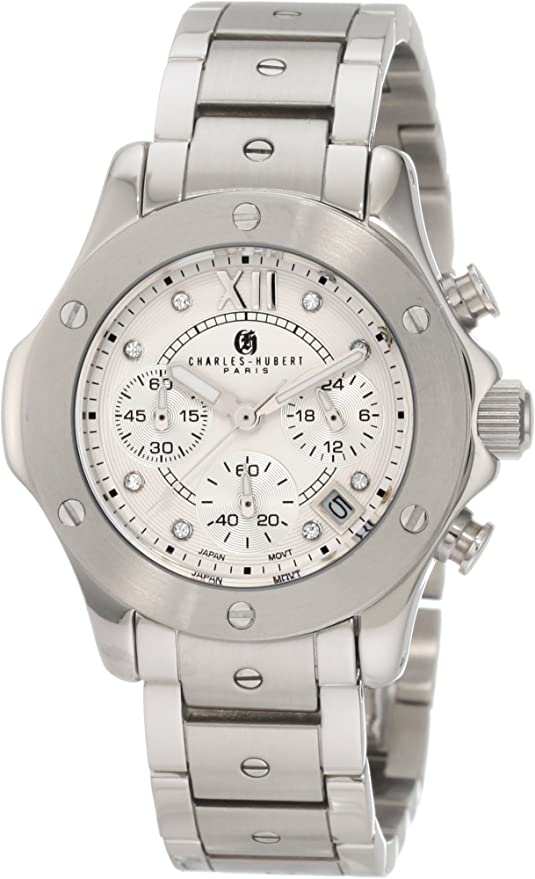 Charles-Hubert, Paris Women's 6782-W Premium Collection Stainless Steel Chronograph Watch