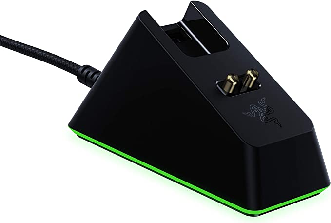 Razer Mouse Charging Dock Chroma: Magnetic Dock with Charge Status RGB Lighting - Anti-Slip Gecko Feet - Powered by Razer Chroma - Classic Black