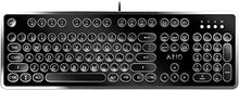 Load image into Gallery viewer, Azio Retro - Wired USB Mechanical Keyboard in Black and Chrome for PC (Blue Switch) (MK-RETRO-01)
