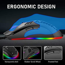 Load image into Gallery viewer, Wired Gaming Mouse with 16,000 DPI Optical Sensor Chroma RGB Lighting,69g Lightweight Honeycomb Shell,Ultraweave Cable,7 Programmable Buttons for PC Gamer (Black)
