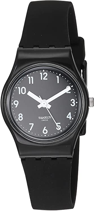 Swatch Women's Lady Quartz Silicone Strap, Black, 12 Casual Watch (Model: LB170E)