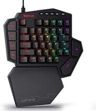 Load image into Gallery viewer, Redragon K585 DITI One-Handed RGB Mechanical Gaming Keyboard, Type-C Professional Gaming Keypad with 7 Onboard Macro Keys, Detachable Wrist Rest, 42 Keys (Black-Blue Switch)
