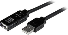 Load image into Gallery viewer, StarTech.com 15m USB 2.0 Active Extension Cable - M/F - 15 meter USB 2.0 Repeater Cable Cord - USB A Male to USB A Female - 15 m, Black (USB2AAEXT15M)
