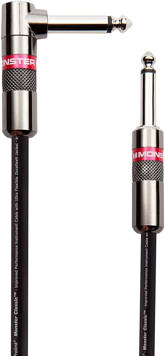 Monster Prolink Monster Classic Instrument Cable - 12 ft - Right Angle to Straight