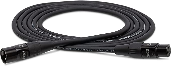 Hosa HMIC Pro Microphone Cables REAN XLR3F to XLRM - (30 Feet) (Black)