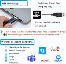 Load image into Gallery viewer, USB Headset with Noise Cancelling Microphone, Mono Computer Headphone for Call Center Office Business PC Softphone Calls Microsoft Teams Skype Chat, Clear Voice for Voice Recognition, Comfortable
