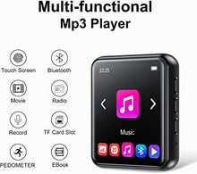 Load image into Gallery viewer, MP3 Player Bluetooth 5.0 Touch Screen Music Player Portable mp3 Player with Speakers high Fidelity Lossless Sound Quality mp3 FM Radio Recording e-Book 1.8 inch Screen MP3 Player Support (128GB)
