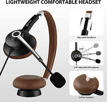 Load image into Gallery viewer, USB Headset with Microphone Noise Cancelling &amp; in-line Call Controls, Ultra Comfort 3.5mm Wired Headset for Cell Phone, Computer Headset with Mute for PC Laptop Skype Webinar Home Office
