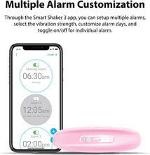 Load image into Gallery viewer, iLuv SmartShaker 3, Vibration Bed Shaker Bluetooth Alarm Clock with Multiple Alarm Vibration Settings and Call Message Notifications, Pink
