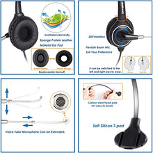 Load image into Gallery viewer, VoiceJoy HD253 USB Headset with Quick Disconnect Adapter Compatible with Plantronics QD,Computer Headset with Microphone Noise Cancelling, PC Headset Headphones for Laptop,PC,Skype,Zoom,Webinar
