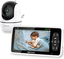 Load image into Gallery viewer, Baby Monitor bonoch Video Baby Monitor with Camera and Audio, Baby Camera Monitor No WiFi 720P 5&quot; HD Display Night Vision, 22h Battery,1000ft Range, 4X Zoom 2-Way Audio Temperature Lullaby Elderly Pet
