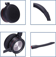 Load image into Gallery viewer, USB Headset with Noise Cancelling Microphone, Binaural Computer Headphone for Call Center Office Business PC Softphone Calls Microsoft Teams Skype Chat, Clear Voice for Voice Recognition, Comfort
