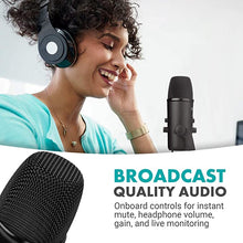 Load image into Gallery viewer, Movo UM700 Desktop USB Microphone for Computer with Adjustable Pickup Patterns Perfect as a Podcast Microphone, Streaming Microphone, Gaming Microphone, and More
