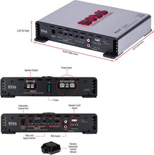 Load image into Gallery viewer, BOSS Audio Systems R1100M-S Riot Series Car Audio Subwoofer Amplifier - 1100 High Output, Monoblock, Class A/B, 2/4 Ohm Stable, Low/High Level Inputs, Low Pass Crossover, Mosfet, Hook Up to Stereo
