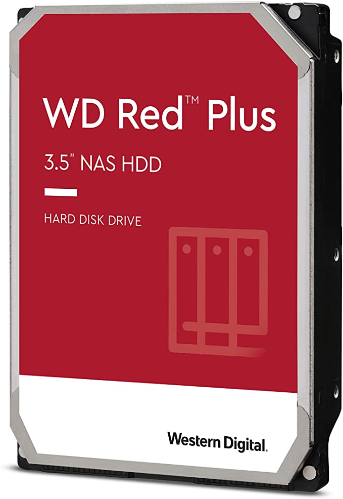 Western Digital 4TB WD Red Plus NAS Internal Hard Drive HDD - 5400 RPM, SATA 6 Gb/s, CMR, 128 MB Cache, 3.5