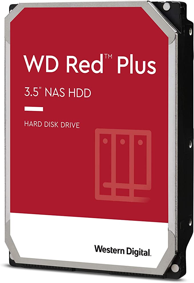 Western Digital 8TB WD Red Plus NAS Internal Hard Drive HDD - 7200 RPM, SATA 6 Gb/s, CMR, 256 MB Cache, 3.5