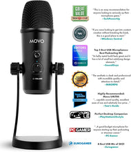 Load image into Gallery viewer, Movo UM700 Desktop USB Microphone for Computer with Adjustable Pickup Patterns Perfect as a Podcast Microphone, Streaming Microphone, Gaming Microphone, and More
