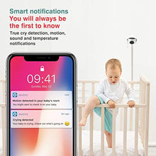 Load image into Gallery viewer, invidyo - WiFi Baby Monitor with Live Video and Audio | Cry Detection &amp; Stranger Alerts | 1080P Full HD Camera, Night Vision, Two Way Talk, Temperature Sensor | Remote Pan &amp; Tilt with Smart Phone App
