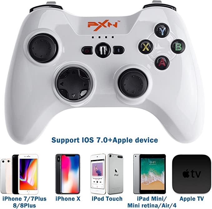  Gamepad móvil, Megadream MFi iOS Gaming Control inalámbrico  Joystick compatible con iPhone Xs XR X 8 8Plus 7 7Plus 6S 6, iPad Air, iPad  Mini 4, iPad Pro, Apple TV, iPod