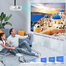 Load image into Gallery viewer, WiFi Projector Support 5.0 Bluetooth transmitter, WiMiUS K2 Mini Projector 1080P and 4K Support, 300’’ Screen Zoom Compatible with Smartphone (Wirelessly) PC TV Stick Chromecast PS5
