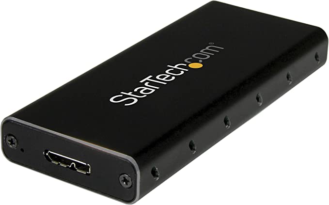 StarTech.com M.2 SSD Enclosure for M.2 SATA SSDs - USB 3.1 (10Gbps) with USB-C Cable - External Enclosure for USB-C Host - Aluminum (SM21BMU31C3)
