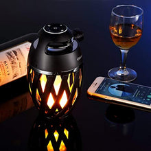 Load image into Gallery viewer, DIKAOU Led Flame Speaker, Torch Atmosphere Bluetooth Speakers&amp;Outdoor Portable Stereo Speaker with HD Audio and Enhanced Bass,LED flickers Warm Yellow Lights BT4.2 for iPhone/iPad/Android

