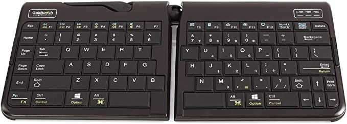 Goldtouch GTP-0044 Go!2 Mobile Keyboard, Portable Foldable Travel Keyboard with USB , Black