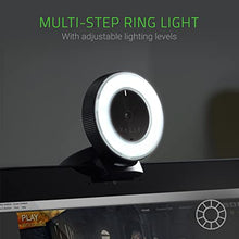 Load image into Gallery viewer, Razer Kiyo Streaming Webcam: 1080p 30 FPS / 720p 60 FPS - Ring Light w/ Adjustable Brightness - Built-in Microphone - Advanced Autofocus
