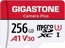 Load image into Gallery viewer, Gigastone 256GB Micro SD Card, Camera Plus, 4K UHD Video Recording, 4K Ultra HD Action Camera, with Adapter
