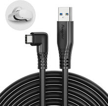 Load image into Gallery viewer, USB 3.0 Type C Cable 16.5ft 90 Degree for Oculus Quest Link 2, Fasgear Right Angled USB-C Cable, 5Gbps Superspeed Data Transfer, 3A Fast Charging Cable for VR and PC Gaming, Type-C Smartphones (5m)
