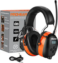 Load image into Gallery viewer, PROHEAR 027 AM FM Radio Headphones with Digital Display, 25dB NRR, Safety Ear Protection Earmuffs for Mowing, Snowblowing, Construction, Work Shops
