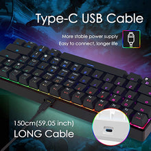 Load image into Gallery viewer, RK ROYAL KLUDGE RK61 Wired 60% Mechanical Gaming Keyboard RGB Backlit Ultra-Compact Hot-Swappable Brown Switch Black
